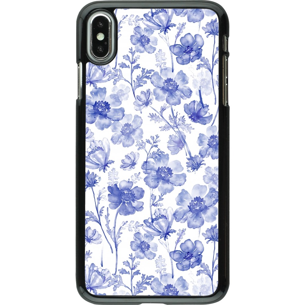 Coque iPhone Xs Max - Spring 23 watercolor blue flowers