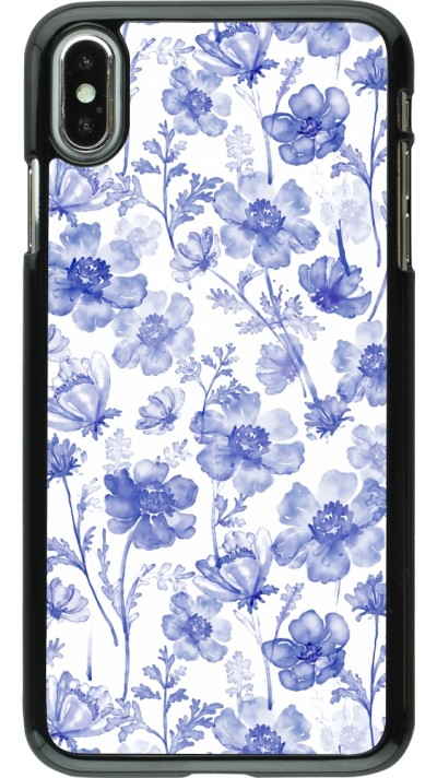 Coque iPhone Xs Max - Spring 23 watercolor blue flowers