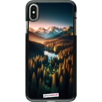 Coque iPhone Xs Max - Sunset Forest Lake