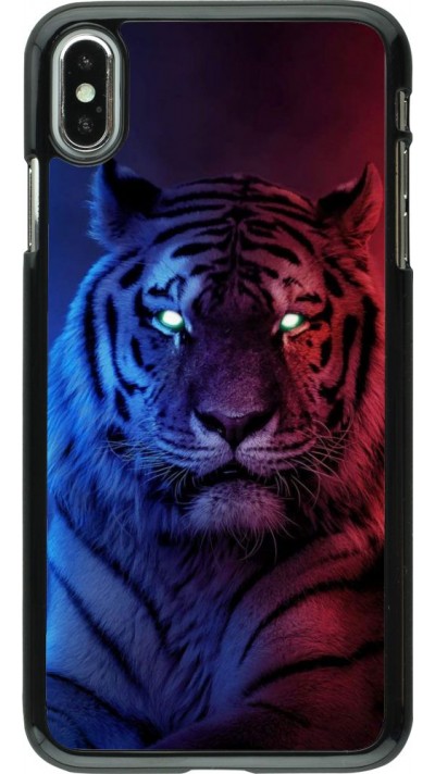 Coque iPhone Xs Max - Tiger Blue Red