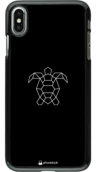 Coque iPhone Xs Max - Turtles lines on black