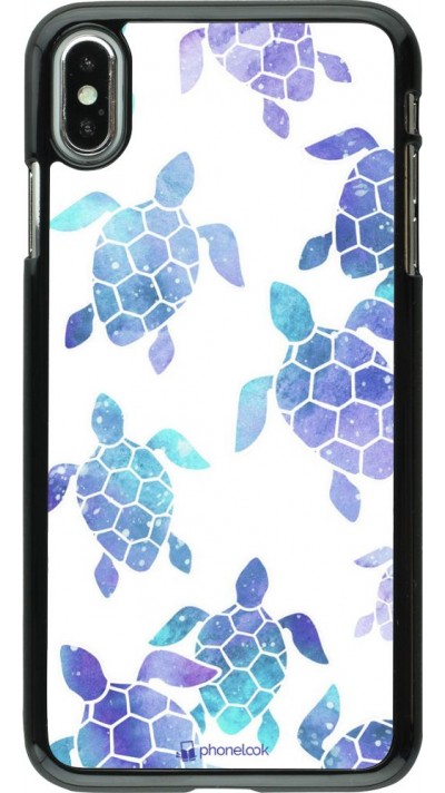 Coque iPhone Xs Max - Turtles pattern watercolor