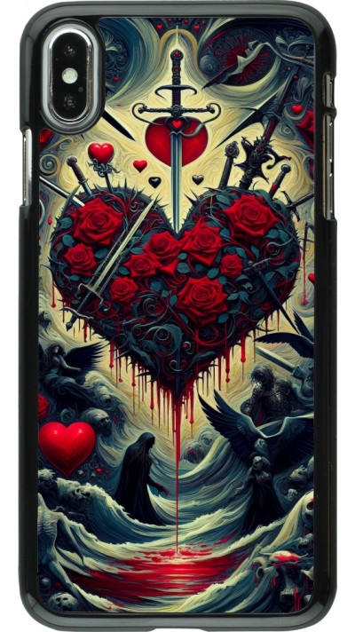 Coque iPhone Xs Max - Dark Love Coeur Sang