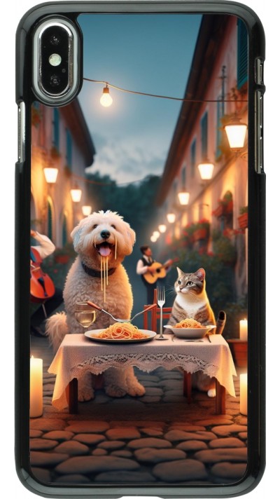 Coque iPhone Xs Max - Valentine 2024 Dog & Cat Candlelight