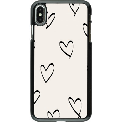 Coque iPhone Xs Max - Valentine 2023 minimalist hearts