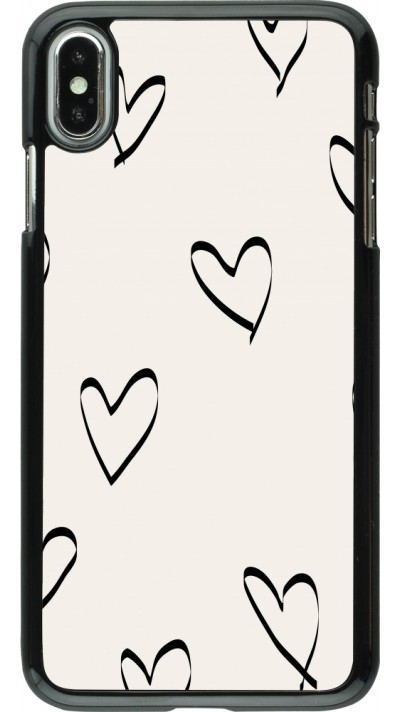 Coque iPhone Xs Max - Valentine 2023 minimalist hearts