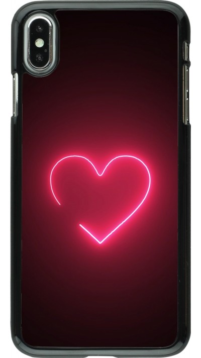 Coque iPhone Xs Max - Valentine 2023 single neon heart