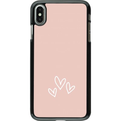 Coque iPhone Xs Max - Valentine 2023 three minimalist hearts