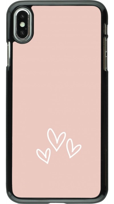 Coque iPhone Xs Max - Valentine 2023 three minimalist hearts