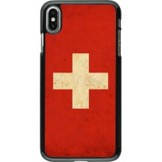 Coque iPhone Xs Max - Vintage Flag SWISS