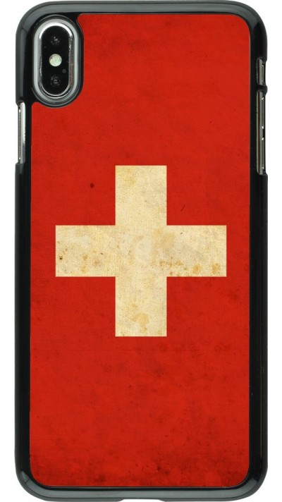 Coque iPhone Xs Max - Vintage Flag SWISS