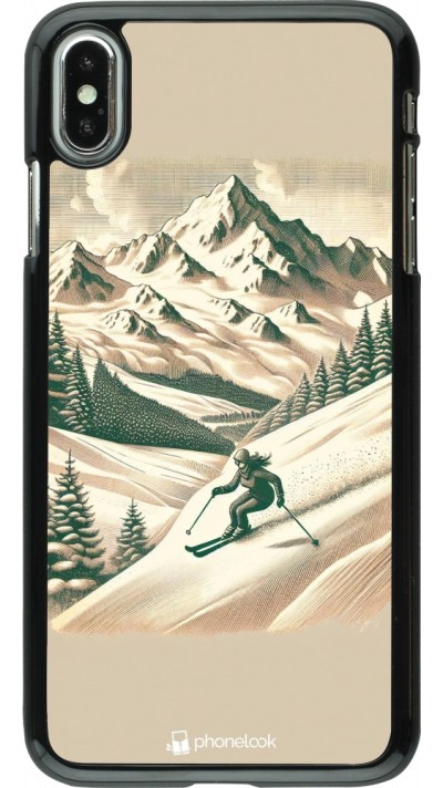 Coque iPhone Xs Max - Vintage Ski Mountain