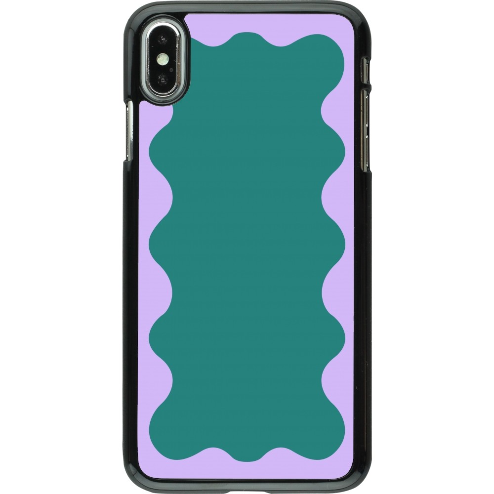 Coque iPhone Xs Max - Wavy Rectangle Green Purple