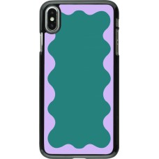 Coque iPhone Xs Max - Wavy Rectangle Green Purple