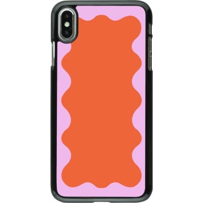 Coque iPhone Xs Max - Wavy Rectangle Orange Pink