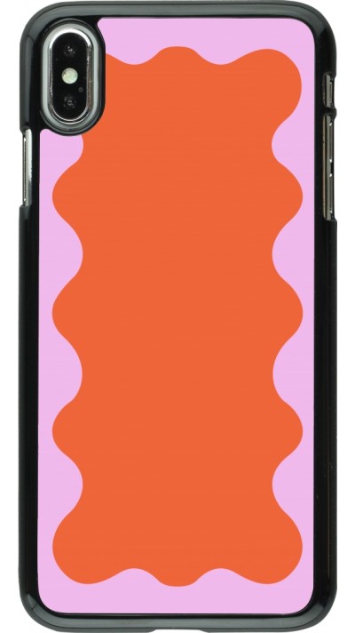 Coque iPhone Xs Max - Wavy Rectangle Orange Pink