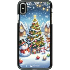 Coque iPhone Xs Max - Noël 2023 bonhomme de neige et sapin