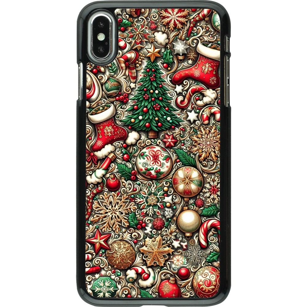 Coque iPhone Xs Max - Noël 2023 micro pattern