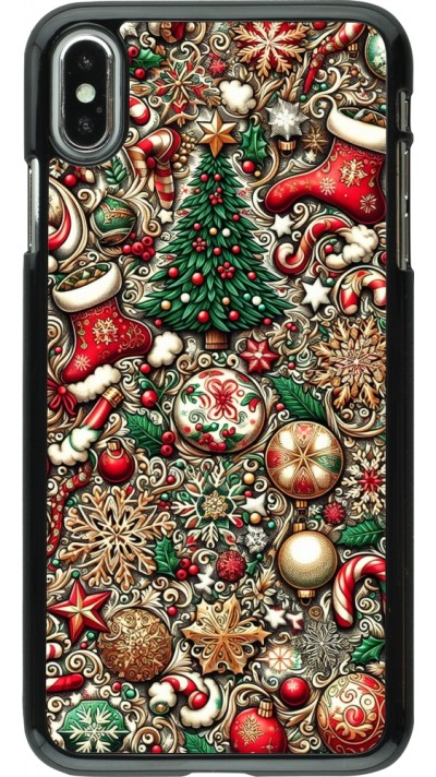 Coque iPhone Xs Max - Noël 2023 micro pattern