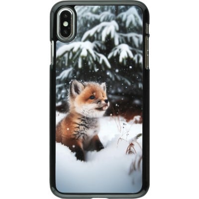 Coque iPhone Xs Max - Noël 2023 Renardeau sapin