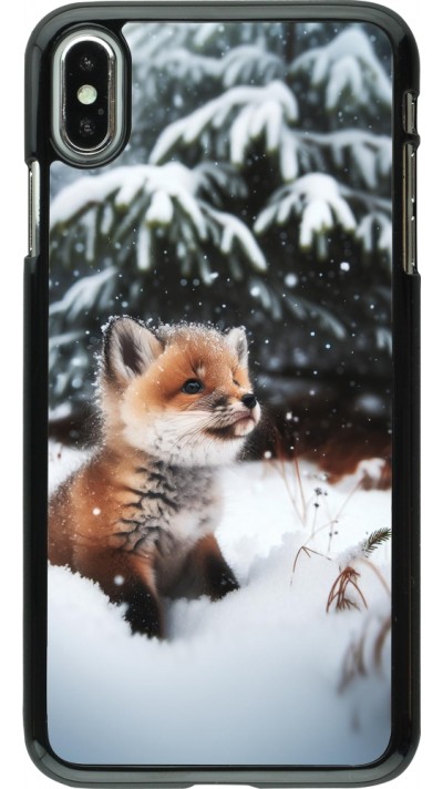 Coque iPhone Xs Max - Noël 2023 Renardeau sapin