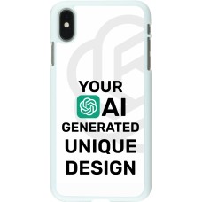 Coque iPhone Xs Max - Plastique blanc 100% unique générée par intelligence artificielle (AI) avec vos idées