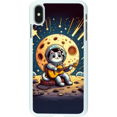 Coque iPhone Xs Max - Plastique blanc AstroCat RockLune