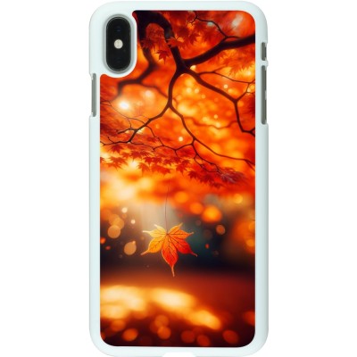 Coque iPhone Xs Max - Plastique blanc Automne Magique Orange