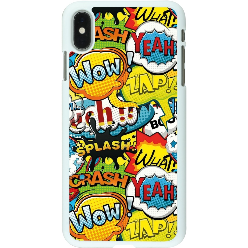 Coque iPhone Xs Max - Plastique blanc Cartoons slogans