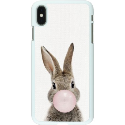 Coque iPhone Xs Max - Plastique blanc Easter 2023 bubble gum bunny