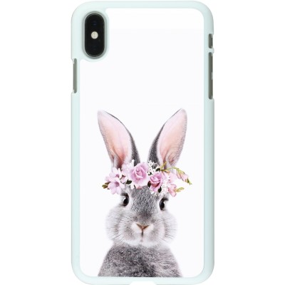 Coque iPhone Xs Max - Plastique blanc Easter 2023 flower bunny