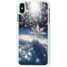 Coque iPhone Xs Max - Plastique blanc Flocon Solaire Éclat