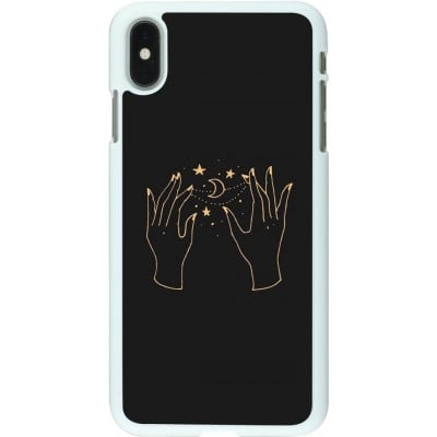 Coque iPhone Xs Max - Plastique blanc Grey magic hands