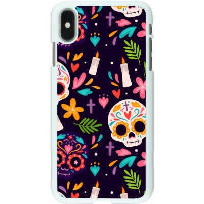 Coque iPhone Xs Max - Plastique blanc Halloween 2023 mexican style