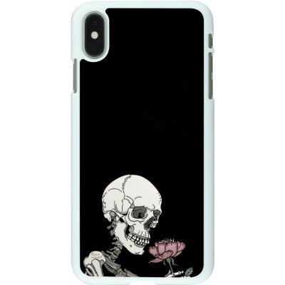 Coque iPhone Xs Max - Plastique blanc Halloween 2023 rose and skeleton