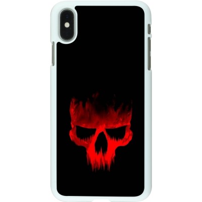 Coque iPhone Xs Max - Plastique blanc Halloween 2023 scary skull