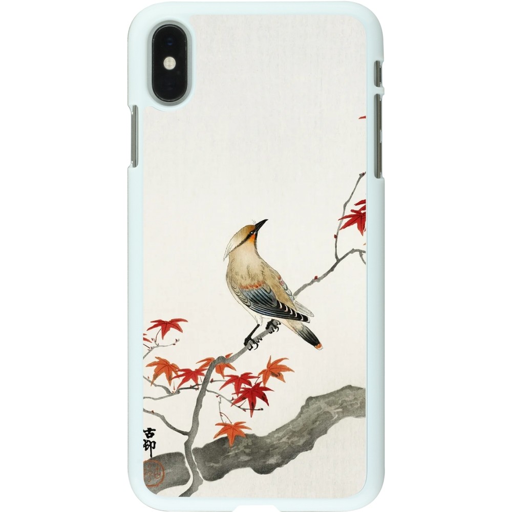 Coque iPhone Xs Max - Plastique blanc Japanese Bird