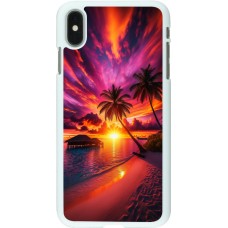 Coque iPhone Xs Max - Plastique blanc Maldives Dusk Bliss