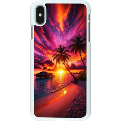 Coque iPhone Xs Max - Plastique blanc Maldives Dusk Bliss