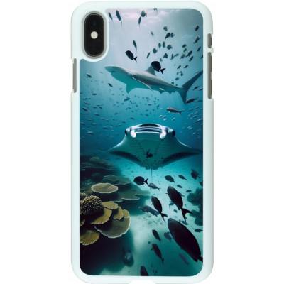 Coque iPhone Xs Max - Plastique blanc Manta Lagon Nettoyage