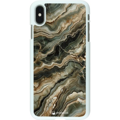 Coque iPhone Xs Max - Plastique blanc Marbre Olive