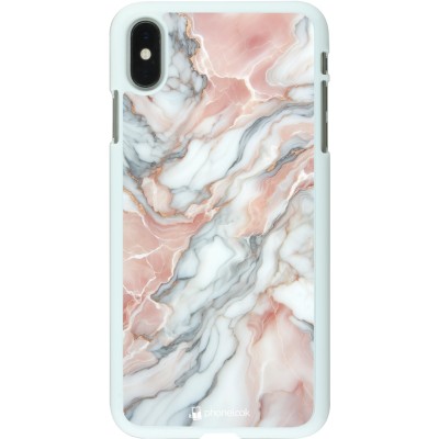 Coque iPhone Xs Max - Plastique blanc Marbre Rose Lumineux