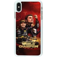 Coque iPhone Xs Max - Plastique blanc Max Verstappen Champion 2023