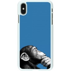 Coque iPhone Xs Max - Plastique blanc Monkey Pop Art