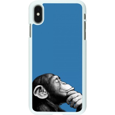 Coque iPhone Xs Max - Plastique blanc Monkey Pop Art