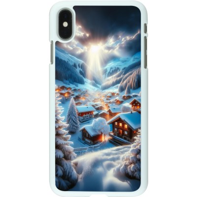 Coque iPhone Xs Max - Plastique blanc Mont Neige Lumière