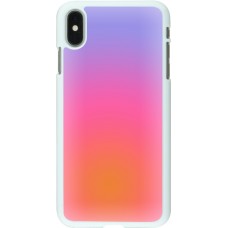 Coque iPhone Xs Max - Plastique blanc Orange Pink Blue Gradient