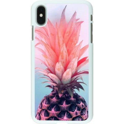 Coque iPhone Xs Max - Plastique blanc Purple Pink Pineapple