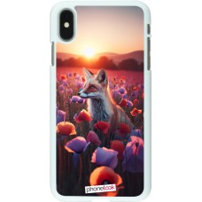 Coque iPhone Xs Max - Plastique blanc Renard pourpre au crépuscule