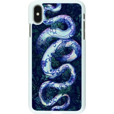 Coque iPhone Xs Max - Plastique blanc Serpent Blue Anaconda